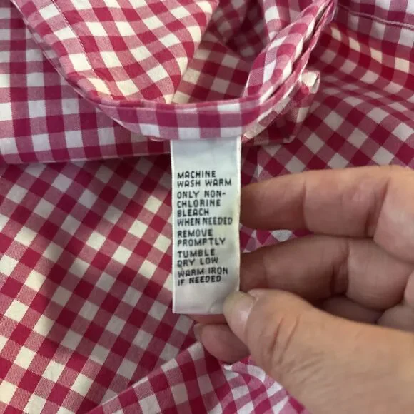 Polo Ralph Lauren Check Plaid Shirt Mens 17 1/2  Button-Down Preppy Red - Picture 9 of 9